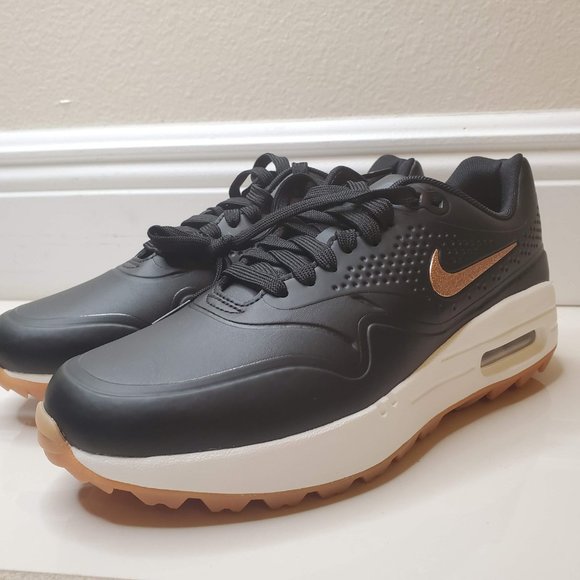 Nike women Air Max 1 G Golf Shoe AQ0865-002 Black Metall - Picture 4 of 10